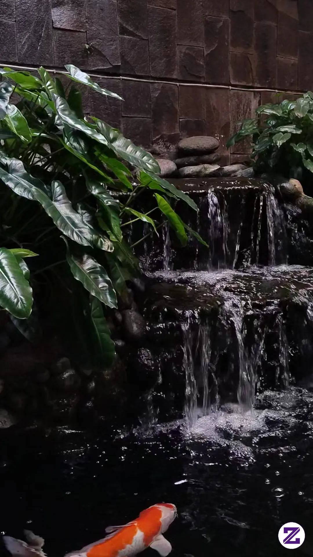 Kolam Koi Tema Batu Alam